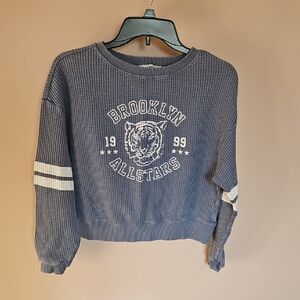 Pink Republic Navy Brooklyn Waffle Knit Sweater XS